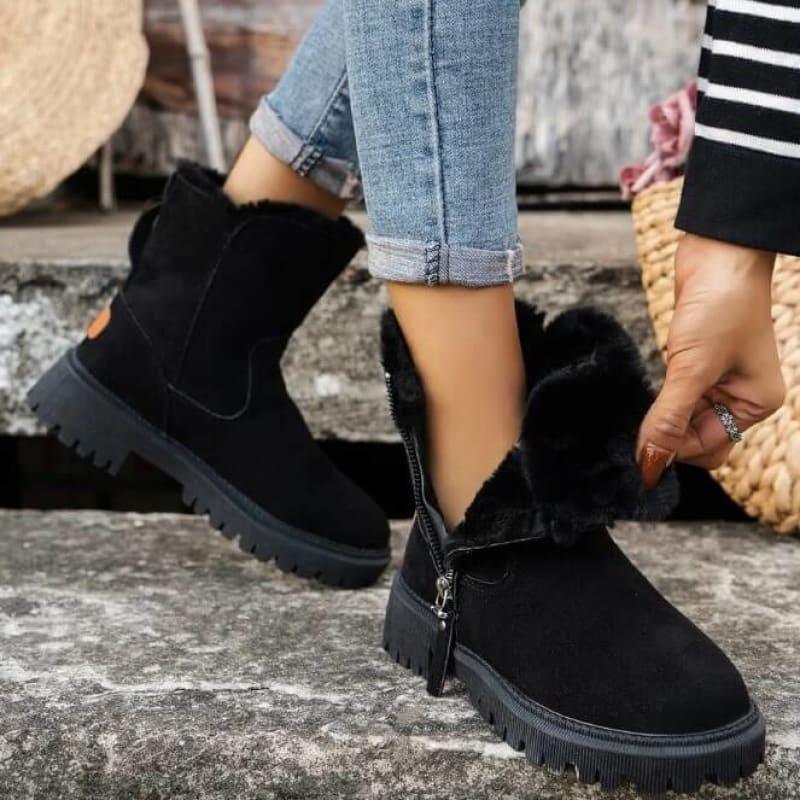 Bota-Cano-Curto-Forrada-Feminina-Padded-preto