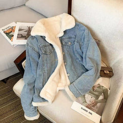 Jaqueta Jeans Feminina Peluciada