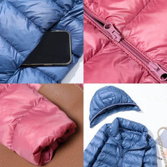 Jaqueta Puffer Feminina Alongada Pluma de Ganso