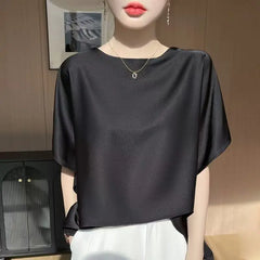 Blusa De Seda Feminina Marrom Nicole