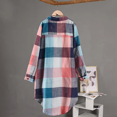 Camisa Feminina Xadrez Alongada Sabrina