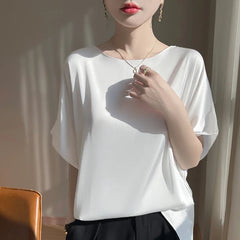 Blusa De Seda Feminina Marrom Nicole