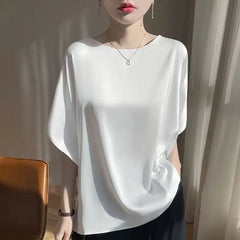 Blusa De Seda Feminina Marrom Nicole