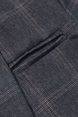 Blazer Feminino Alfaiataria Xadrez Gola Alta Joice