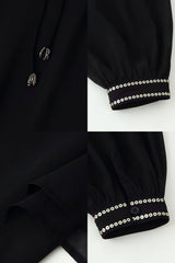 Blusa Bata Feminina Boho Chic Preto Anita