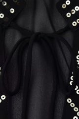 Blusa Bata Feminina Boho Chic Preto Anita