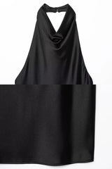 Blusa Cetim Gola Alta Valea