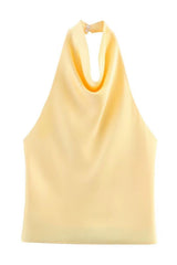 Blusa Cetim Gola Alta Valea