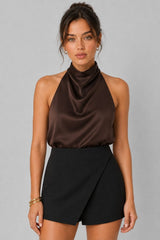 Blusa Cetim Gola Alta Valea
