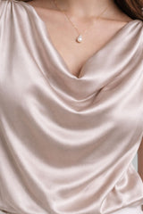 Blusa De Seda Feminina Bege Paula FLASH