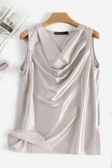 Blusa De Seda Feminina Bege Paula FLASH