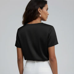 Blusa De Seda Feminina Preta Maya