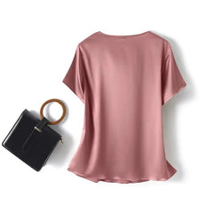 Blusa De Seda Feminina Rosa Caryne