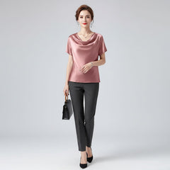 Blusa De Seda Feminina Rosa Caryne