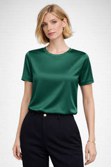Blusa De Seda Feminina Verde Maya