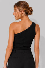 Blusa De Um Ombro Só Canelada Agatha