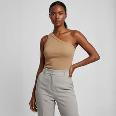 Blusa De Um Ombro Só Canelada Agatha