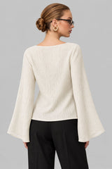 Blusa Feminina Amarração Frontal Texturizada Maelle