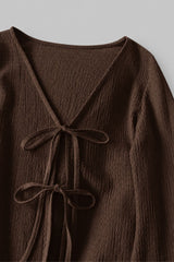 Blusa Feminina Amarração Frontal Texturizada Maelle
