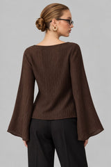 Blusa Feminina Amarração Frontal Texturizada Maelle