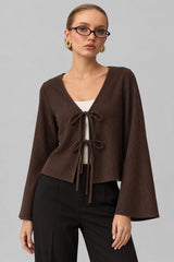 Blusa Feminina Amarração Frontal Texturizada Maelle