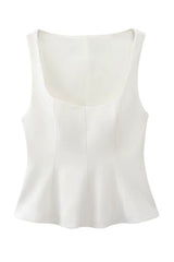 Blusa Feminina Decote Quadrado Branco Ceci