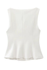 Blusa Feminina Decote Quadrado Branco Ceci