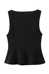 Blusa Feminina Decote Quadrado Preto Ceci