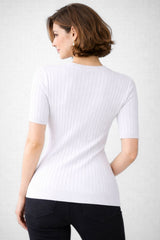 Blusa Feminina Manga Curta Canelada Mari