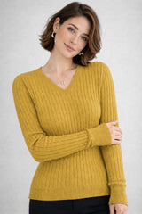 Blusa Feminina Manga Comprida Canelada Helena