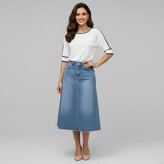 Blusa Feminina Manga Curta Stripe