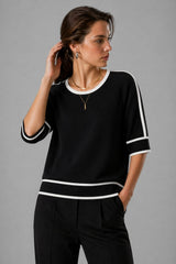 Blusa Feminina Manga Curta Stripe