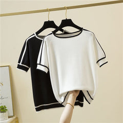 Blusa Feminina Manga Curta Stripe
