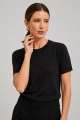 Blusa Feminina Manga Curta Tricot Modal