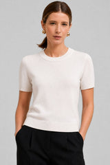 Blusa Feminina Manga Curta Tricot Modal