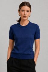 Blusa Feminina Manga Curta Tricot Modal