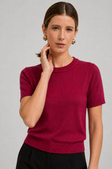 Blusa Feminina Manga Curta Tricot Modal