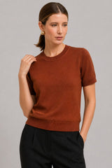 Blusa Feminina Manga Curta Tricot Modal