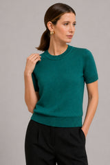 Blusa Feminina Manga Curta Tricot Modal