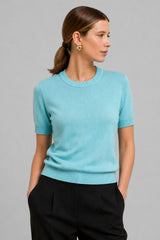 Blusa Feminina Manga Curta Tricot Modal