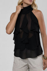 Blusa Tule Preto Feminina Herica