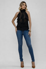 Blusa Tule Preto Feminina Herica