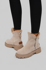 Bota Feminina Cano Curto Camurça Peluciada Padded