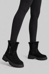 Bota Feminina Cano Curto Camurça Peluciada Padded