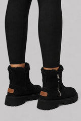 Bota Feminina Cano Curto Camurça Peluciada Padded