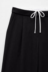 Calça Alfaiataria Feminina Preto Amarração Vivi