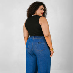 Calça Jeans Wide Leg Feminina Maria