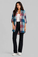 Camisa Feminina Xadrez Alongada Sabrina