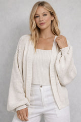 Cardigan Em Tricô Feminino Bufante Nay