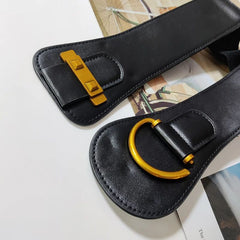 Cinto de Couro Feminino Preto Cary